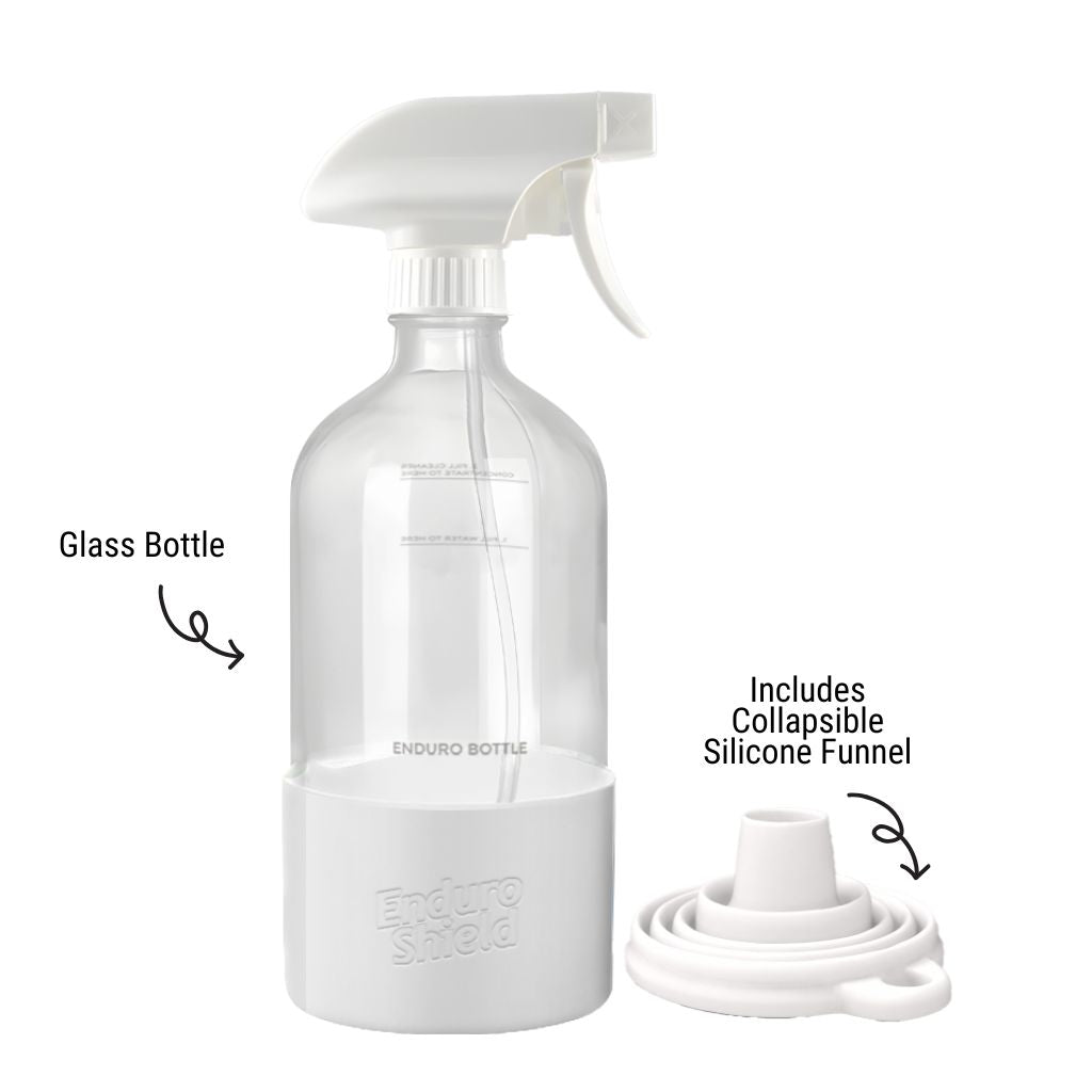 Enduro Glass Bottle - Refillable Cleaner Bottle with Funnel