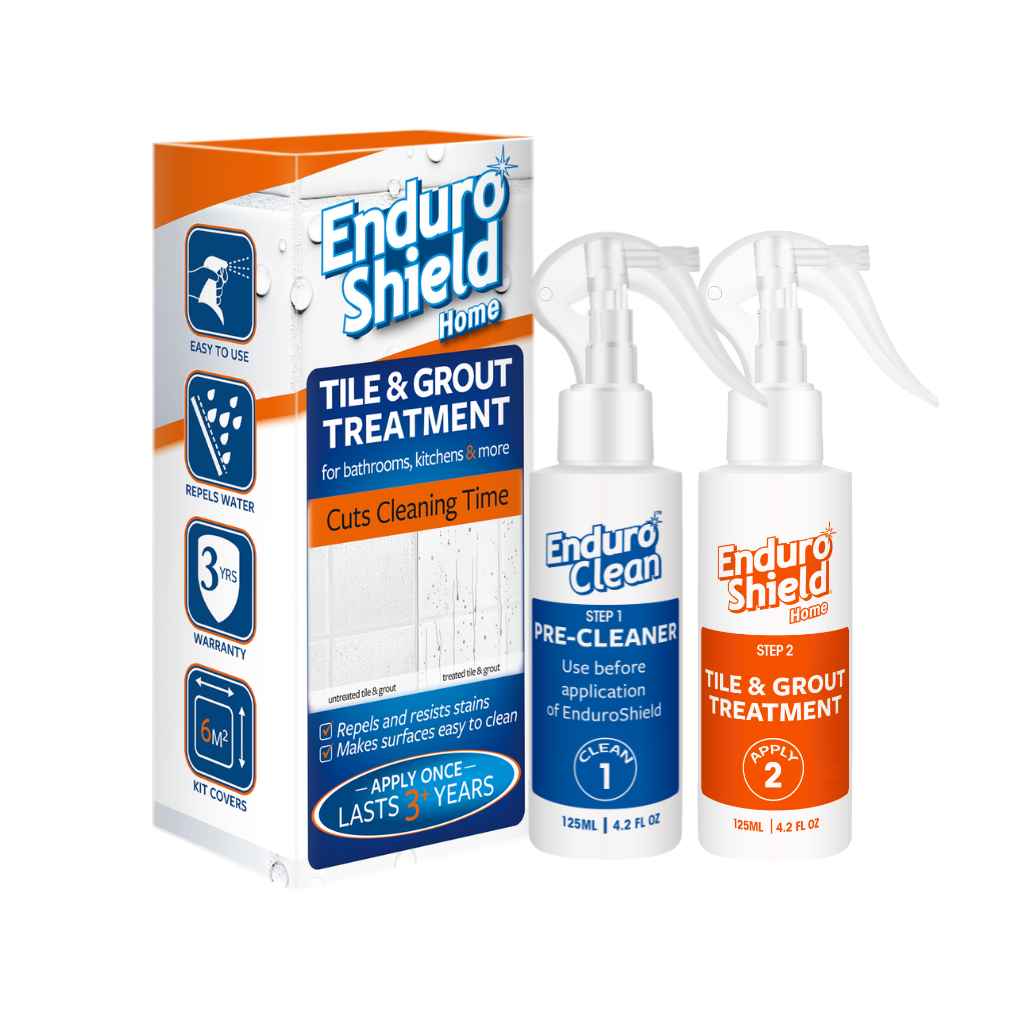 EnduroShield Tile and grout protector makes cleaning easy comes with cleaner and coating