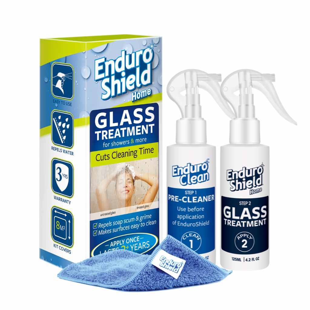 EnduroShieldGlassTreatment-Small makes glass water repellent and easy to clean